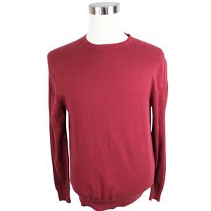 Article 365 Mens Medium Red Cotton Cashmere Crewneck Pullover Sweater